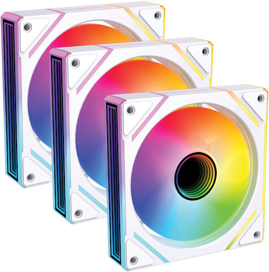 Monarch Gear Zephyrus Case Fan 120mm with RGB Lighting and Connection 6-Pin 3pcs White