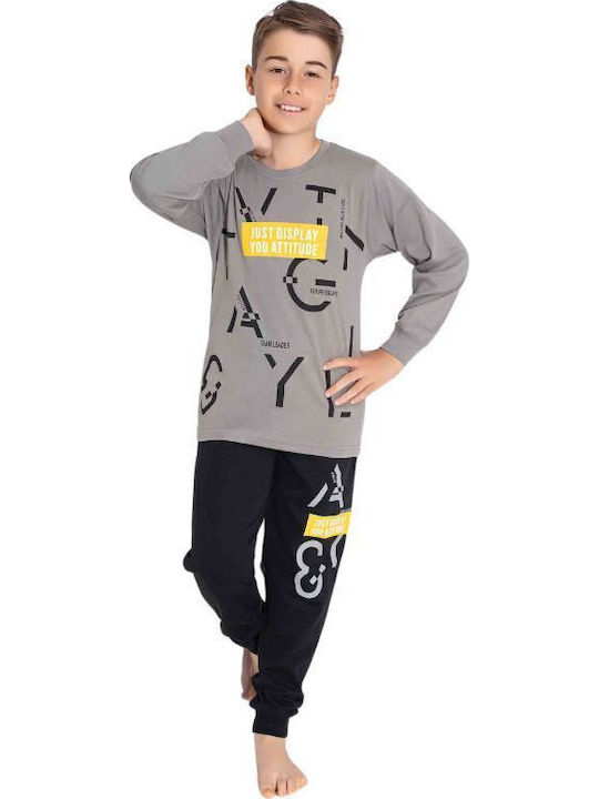 Tarik Kinder Schlafanzug Winterlich Light Grey
