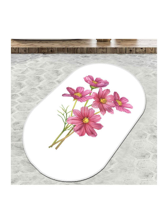 L'Εssentiel Maison Badematte Synthetisch,Polyester/Cotton/Leather Oval White-pink 70x120cm