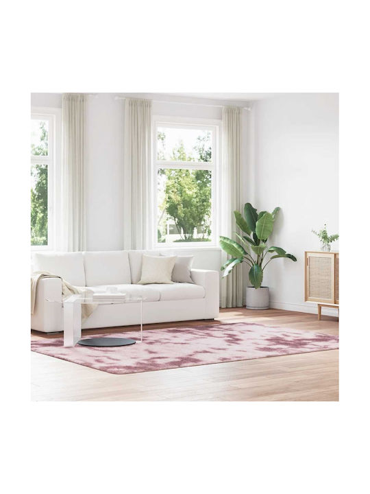 vidaXL Rutschfest Teppich Rechteckig Zottelig Synthetisch,Polyester/Cotton/Leather Dk. Pink