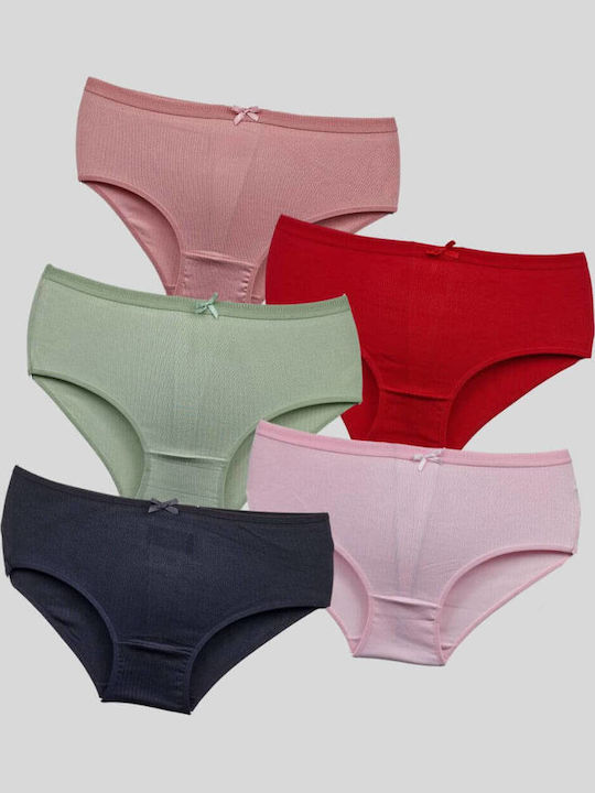 G1008 Βαμβακερά Γυναικεία Slip MultiPack Πολύχρωμο