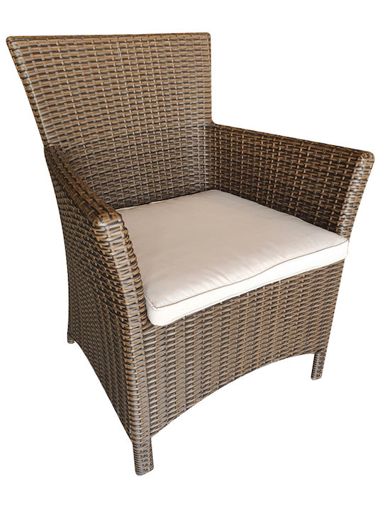 Πολυθρόνα Εξωτερικού Χώρου Rattan Cappuccino