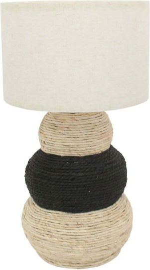 Nubia Tischlampe Seilgewebe Natur Schwarz Beige 30x30xh57cm In Box Tg484704
