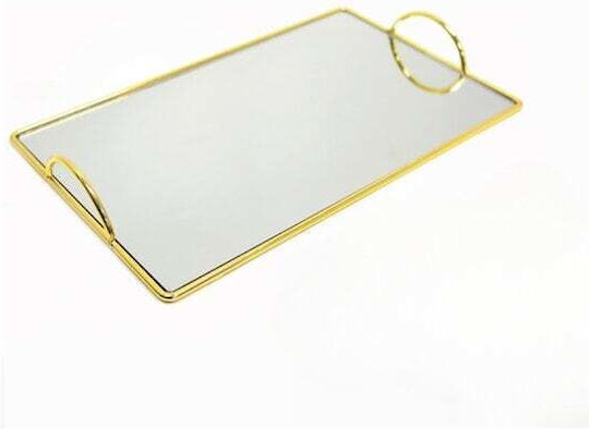 Faitakis Pack Wedding Tray made of Metal with Mirror Gold 1pcs