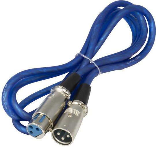 Tele Cable XLR male - XLR female Μπλε 1.5m (CR-145-1,5)