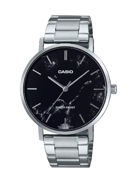 Casio Ceas Bărbați 40mm Baterie cu Brățară Din Metal Argintie