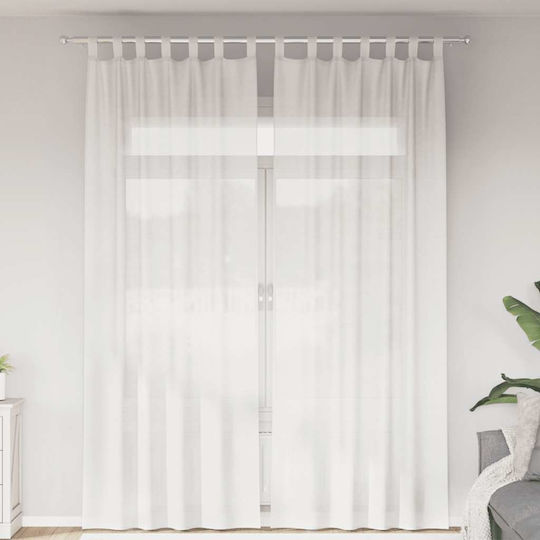 vidaXL Комплект Пердета И Завеси С Презрамки Voile Бели 140x260см