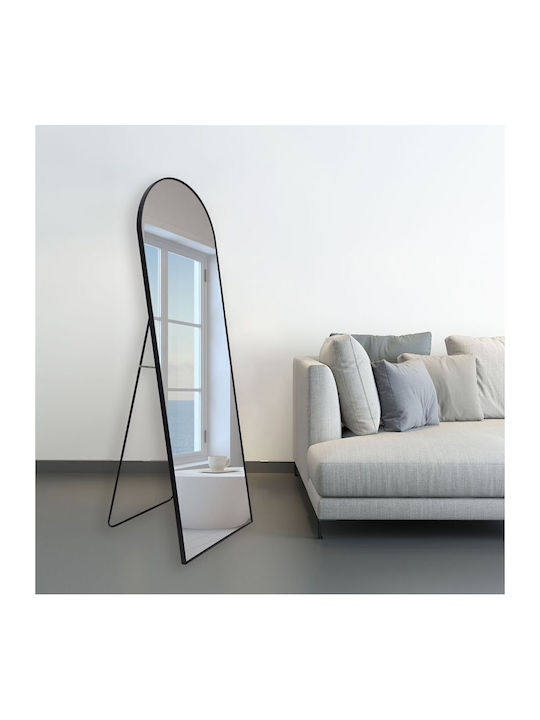 Inart Lorens Boden- oder Standspiegel mit Gewölbtem Aluminium Rahmen 160x60cm