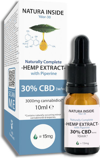 Natura Inside Ulei Produse din cânepă (CBD) în Picături cu 30% CBD și cu 2% CBG cu aromă de Natural 10ml