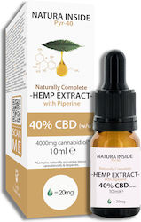 Natura Inside Έλαιο Κάνναβης σε Σταγόνες με 40% CBD & με 2% CBG με Γεύση Natural 10ml