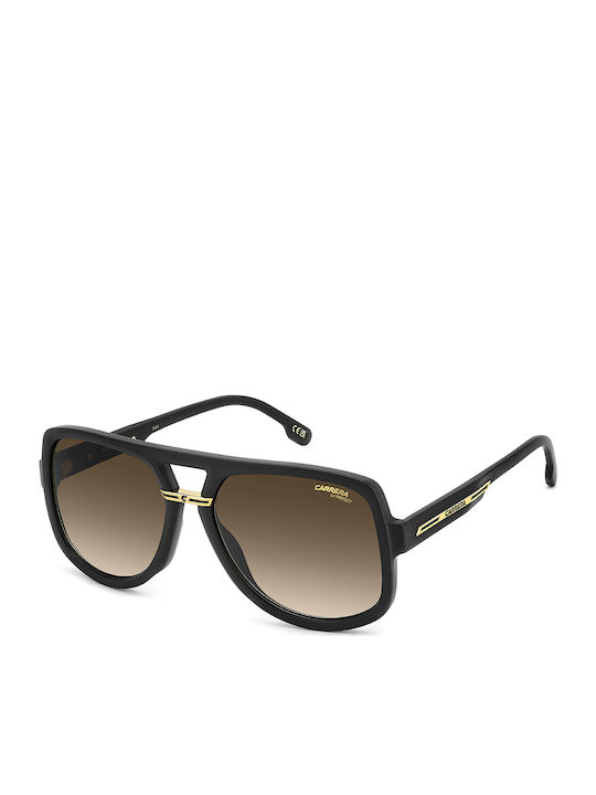 Carrera Unisex Sunglasses With Black Horn-Rimmed Frame And Grey Lens 10/S I46/86