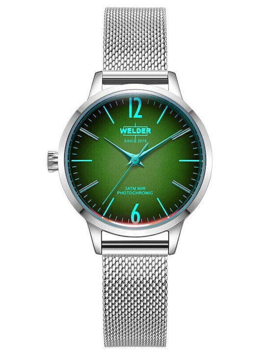 Welder Slim Γυναικείο Ρολόι 28mm Μπαταρίας με Ασημί Μεταλλικό Μπρασελέ
