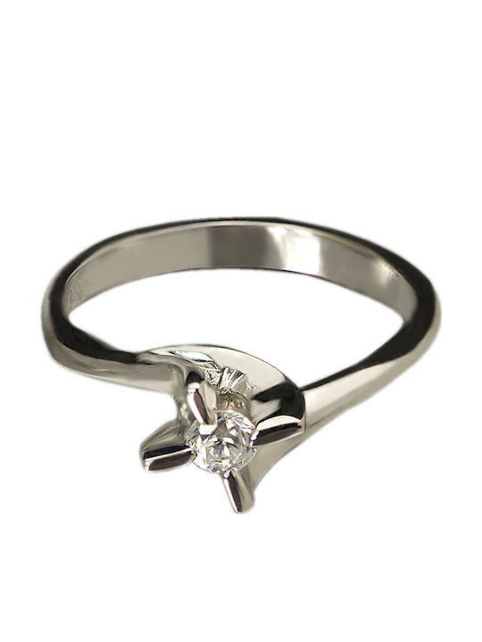 Tasoulis Jewellery Collection Единичен камък от Бяло злато 14K