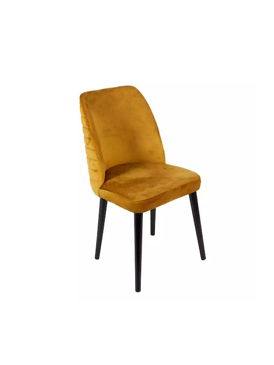 Tuktu Scaune Sala de mese Catifelate Galben 1buc 49x55x90buc