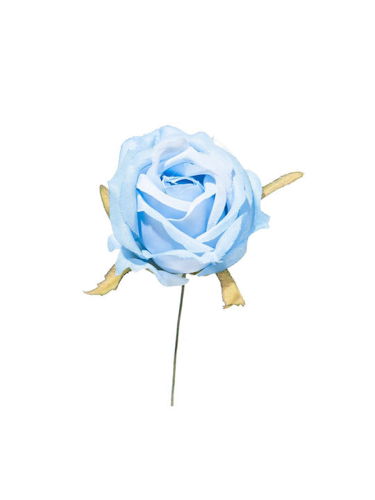Stoffrose Draht 6cm A20555 Hellblau