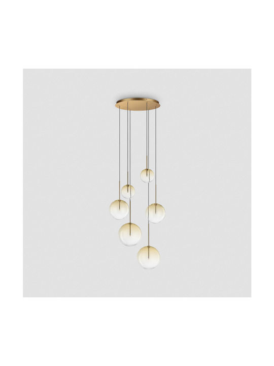 Ideal Lux Equinoxe Sp6 Pendant Light Silver wit...