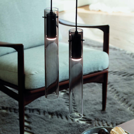 Ideal Lux Flam Pendant Light Pink 6x6x270cm