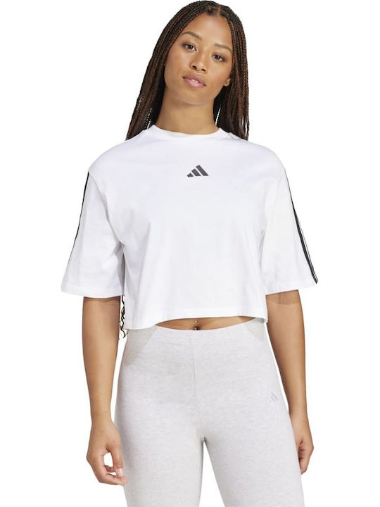 adidas Essentials 3-Stripes Μπλούζα Λευκή