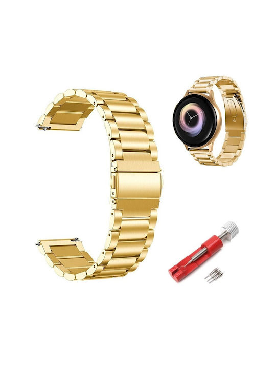 Strap Stainless Steel Gold 20mm Samsung Galaxy Watch 4 5 6 7 Fe 4 Classic/6 Classic/5 Pro Huawei