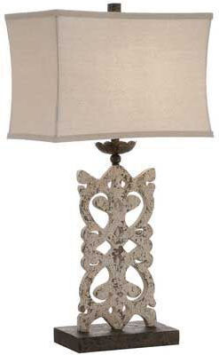 Tischlampe mit Weiß Schirm und Basis