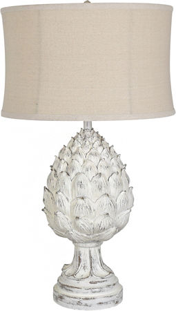 Tischlampe mit Weiß Schirm und Basis