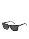 Carrera Unisex Sunglasses With Black Horn-Rimmed Frame And Grey Lens
