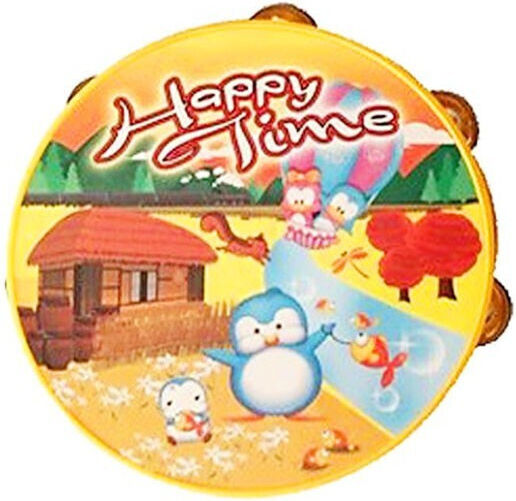 Red Plastic Hand Tambourine