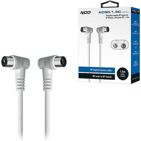 NOD Antenna Cable Coax male - Coax female White 1.5m 1pcs