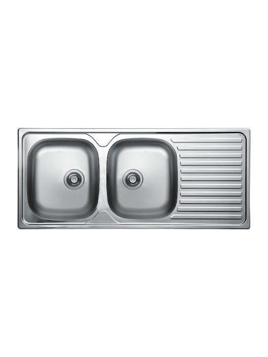 Kuchinox Drop-In Мивка Inox Четкан Ш116xД50см Сребрист