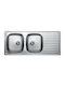 Kuchinox Drop-In Мивка Inox Четкан Ш116xД50см Сребрист