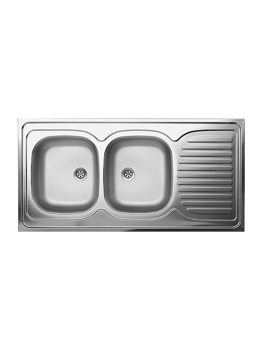 Kuchinox Drop-In Chiuvetă Inox Periat L120xW60cm Argintiu