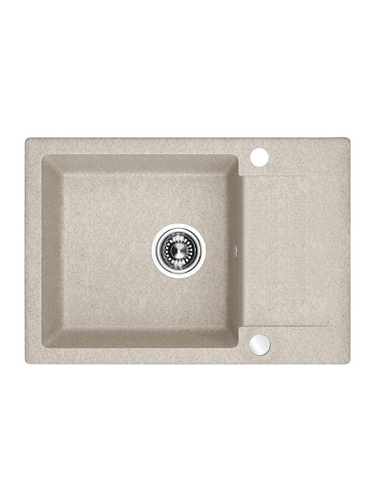 Kuchinox Drop-In Spüle aus Verbundgranulat B65xT44cm Beige