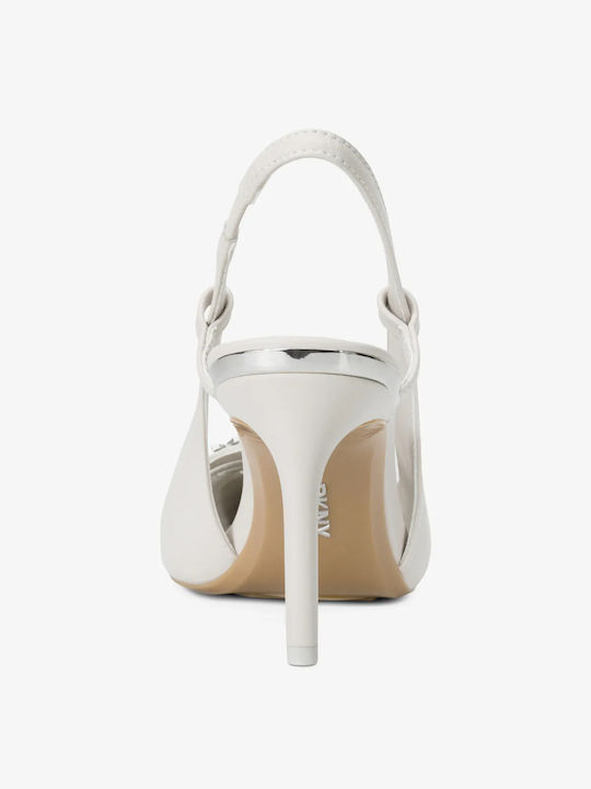 DKNY Leather White Heels