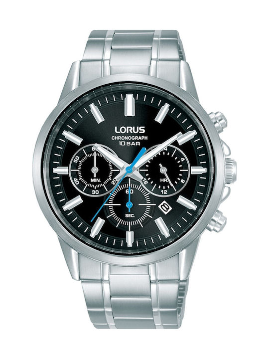 Lorus Ανδρικό Ρολόι Χρονογράφος Μπαταρίας με Ασημί Μεταλλικό Μπρασελέ