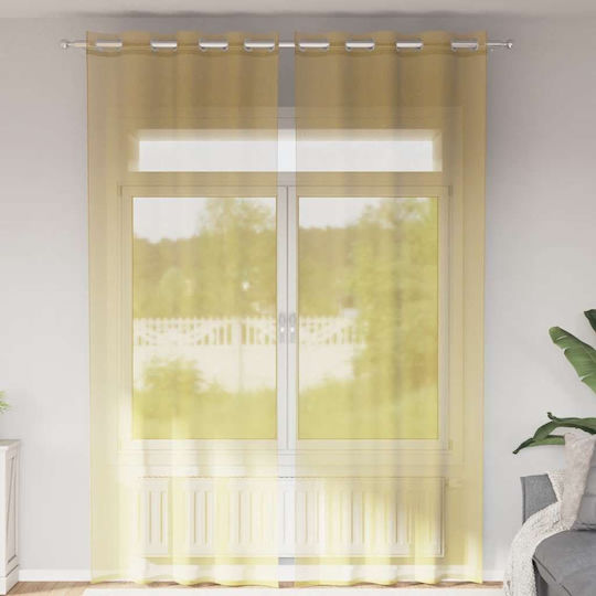 vidaXL vidaXL Vorhänge Fenster mit Grommets Gelb 140x300cm