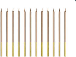 Rose Gold Birthday Candles 14 Cm 1 Pack of 12 Pcs