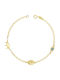 Kiriakos Gofas Kids Bracelet Chain from Gold 9K with Stones