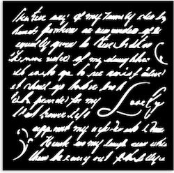 Thick Stencil 12x12cm Stamperia Masquerade Script