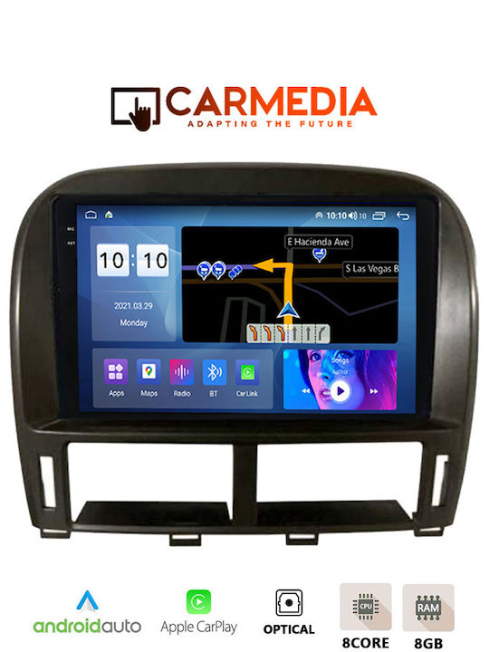 Carmedia Car Audio System for Lexus LS 2000-2006 (Bluetooth/USB/AUX/WiFi/GPS/Apple-Carplay/Android-Auto) with Touch Screen 9.5"