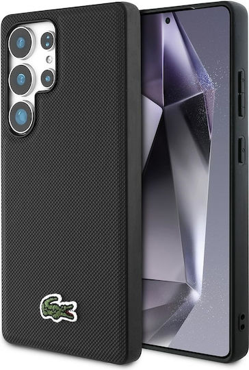 Lacoste Iconic Petit Pique Woven Logo Back Cover Plastic / Silicone Black (Galaxy S25 Ultra)