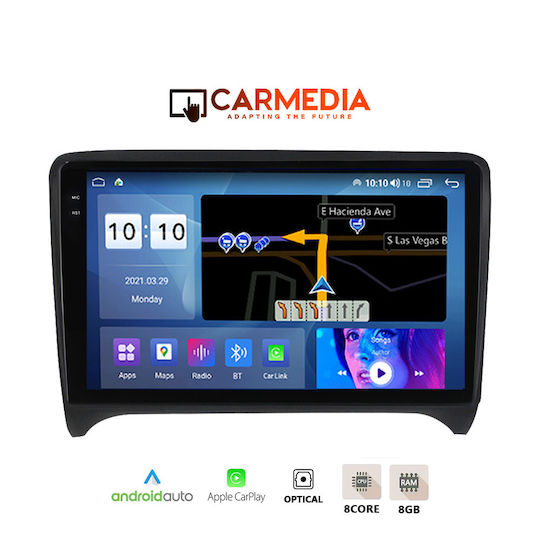 Carmedia Car Audio System for Audi TT 2007-2015 (Bluetooth/USB/AUX/WiFi/GPS/Apple-Carplay/Android-Auto) with Touch Screen 9.5"