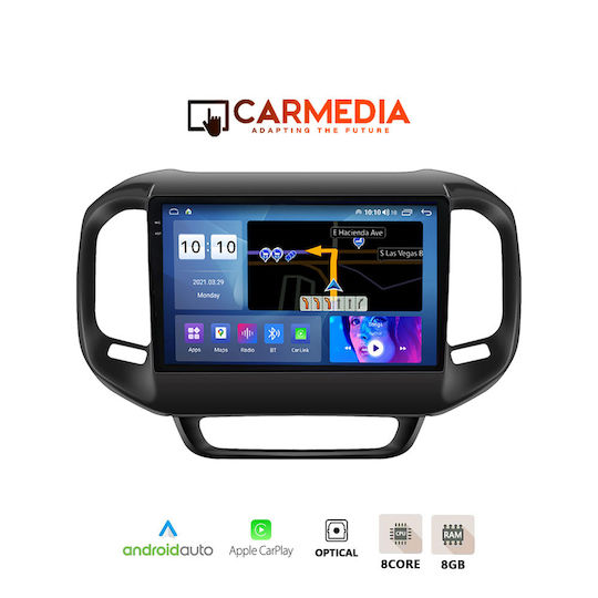 Carmedia Sistem Audio Auto pentru Fiat Toro 2017-2021 (Bluetooth/USB/AUX/WiFi/GPS/Apple-Carplay/Android-Auto) cu Ecran Tactil 9.5"