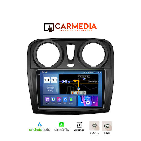 Carmedia Car Audio System for Dacia Dokker 2012 (Bluetooth/USB/AUX/WiFi/GPS/Apple-Carplay/Android-Auto) with Touch Screen 9.5"