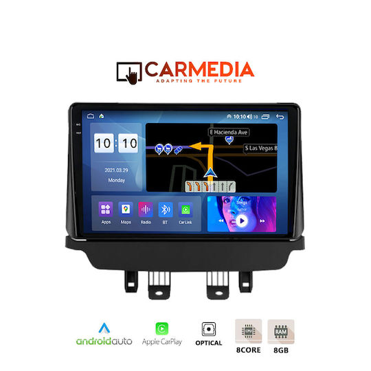 Carmedia Автомобилна Аудио Система (Блутут/USB/AUX/WiFi/GPS/Apple-Carplay/Android-Auto) с Тъчскрийн 9.5"