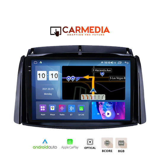 Carmedia Ηχοσύστημα Αυτοκινήτου για Renault Koleos 2006-2016 (Bluetooth/USB/AUX/WiFi/GPS/Apple-Carplay/Android-Auto) με Οθόνη Αφής 9.5"