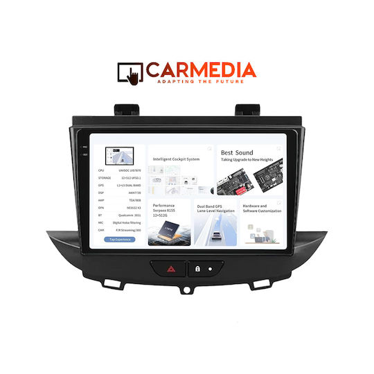Carmedia Car Audio System for Opel Crossland / Grandland 2017 (Bluetooth/USB/AUX/WiFi/GPS/Apple-Carplay/Android-Auto) with Touch Screen 9.5"