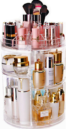 Stand Rotativ De Organizare Cosmetice Cu Niveluri Transparent 30x24cm