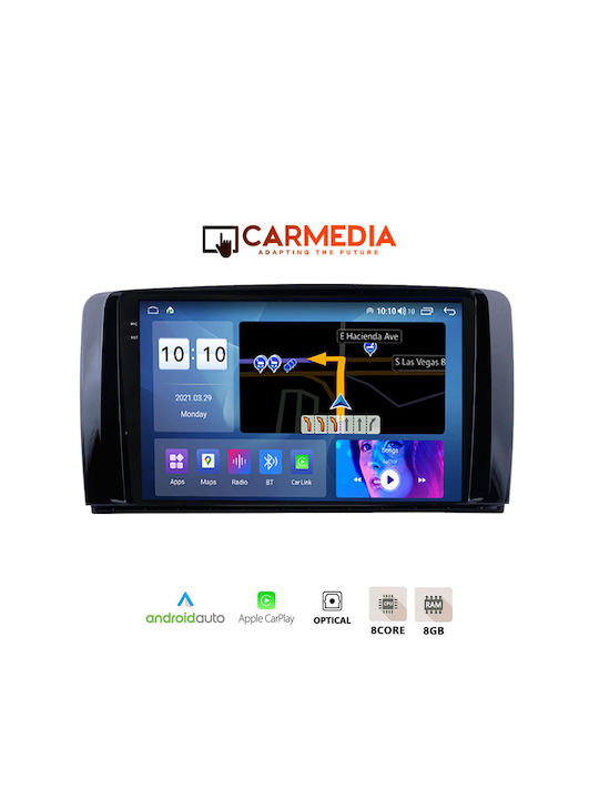 Carmedia Sistem Audio Auto pentru Mercedes-Benz Clasa R 2006-2015 (Bluetooth/USB/AUX/WiFi/GPS/Apple-Carplay/Android-Auto) cu Ecran Tactil 9.5"