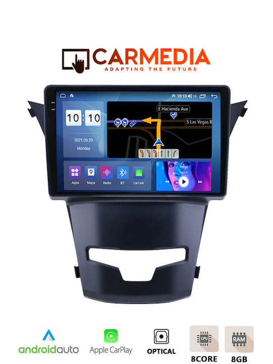 Carmedia Auto-Audiosystem für Ssangyong Korando 2014 (Bluetooth/USB/AUX/WiFi/GPS/Apple-Carplay/Android-Auto) mit Touchscreen 9.5"