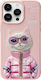 Nimmy Очила Cute 2.0 Задна Корица Силиконова / Пластмасова Водоустойчива Розова Бяла Rich and Beauty (iPhone 15 Pro Max)